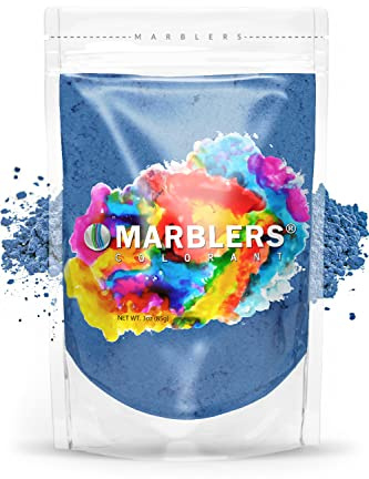 MARBLERS Blue Mica Powder [Shine Blue] 3oz (85g) | Cosmetic Grade | Epoxy Resin Pigment | Dye | Non-Toxic, Vegan, Cruelty-Free | Lip Gloss, Nails, Body Butter | Bath Bomb, Candle & Soap Making