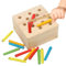 Boxiki kids Wooden Toys for Toddlers' Preschool Learning, Fine Motor Skills Montessori Toys for 3 Year Old Boys & Girls, Magnetic Worm Catching Games for Kids Ages 3