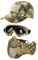 Hodeacc Taktische Maske, Baseballkappen-Set, Verstellbare Halbgesichtsmaske Mit Ohrenschutz, Airsoft-Brille, Augenschutz, Outdoor-Hut für BB/CS-Spiele, 3 Stück