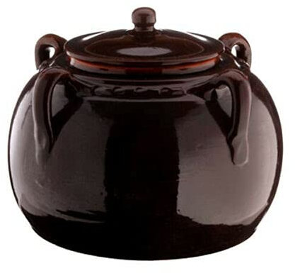 Colì Legumiera Brunella con Manici, Pentola in Terracotta Maioliche e Terrecotte dal 1650, Diametro 20 cm