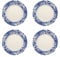 Spode BRO0100 Brocato Set of 4 27cm Dinner Plates, Blue & White