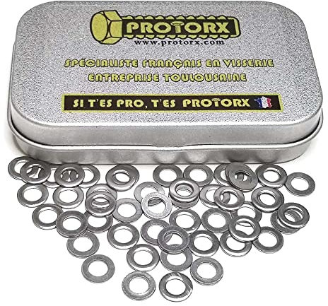 Rondelles Metal Inox M4 : (Diam.int = 4,3mm x Diam.ext = 8mm) Boite 50pcs Étroite Plate Type Z en Acier Inoxydable A2 | Anti-Corrosion Usage Exterieur-Interieur | Bricolage Réparation Visserie