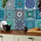ANHUIB 18Pcs Moroccan Tile Stickers for Kitchen,Mandala Tile Sticker for Bathroom,Self Adhesive Wall Tile Stickers,Waterproof Mosaic Tile Decal,Vintage Stair Sticker for Living Room Home Decor 15x15cm
