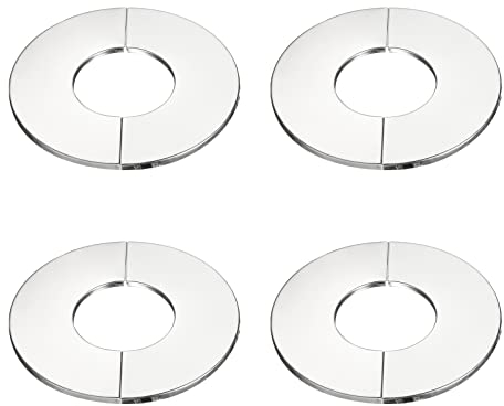 sourcing map 4 Stück Wand-Split-Flansch, 201 Edelstahl, runde Rosette für Rohre mit 61 mm Durchmesser