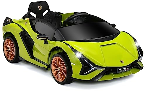 GOPLUS Kinder Elektroauto Lamborghini, Kinderauto mit Fernbedienung, Kinderfahrzeug, Bluetooth USB, mit Hupe & Musik, 3-5 km/h, Vorwärts & Rückwärts Möglich, für Kinder von 3-8 Jahre (Grün)