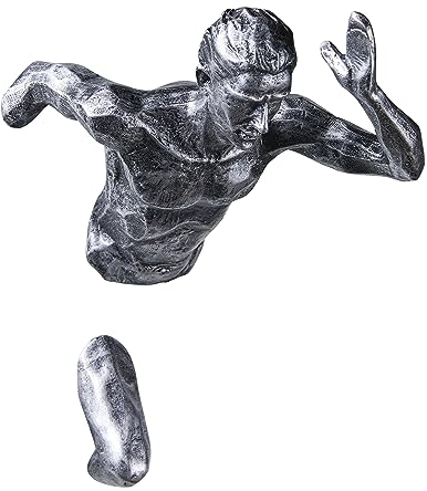 Wanddeko Skulptur Kletterer Figur Männer laufende Skulptur Running Statue Dekofigur 3D Wandskulpturen Climing Statue Wandschmuck ,Kunst Wandbehang Skulpture Deko Wohnzimmer Hintergrund Wanddekoration
