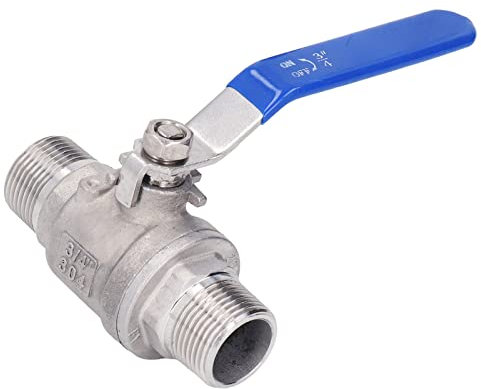 Vanne À Bille 3/4 Po, Acier Inoxydable 304 Npt 3/4(Dn20) 2 Filetage Mâle Vanne À Bille Flottante Manuelle À Longue Poignée, pour Le Contrôle Des Conduites D’Eau Et Les Raccords de Plomberie