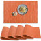 homEdge PVC Platzsets, 4 Stück, rutschfest, hitzebeständig, abwaschbar, Vinyl, Orange