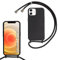 MBSLFY Lanyard Case for iPhone 12 Mini, Liquid Silicone Protective Phone Case with Strap Adjustable Neck Cord Necklace Soft Cover for iPhone 12 Mini, Black