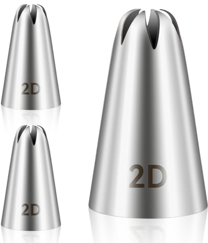3 beccucci 2D per decorare torte, accessori per decorare torte, beccucci per decorare torte, strumenti da forno per crema al burro, glassa, torta di compleanno, cupcake, arte fai da te