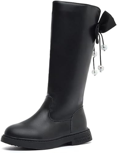 FM2018XSL Stivali Alla Moda Delle Ragazze, Stivali Lunghi dei Bambini, Stivali Alti Caldi di Autunno e Inverno, Stivali da Neve,EU36