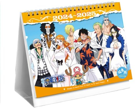 MayDee 2024-2025 Anime Luffy Biennale Tischkalender Kalender, Countdown Tischkalender Anime Figuren Schöne Illustration, Mehrfarbig