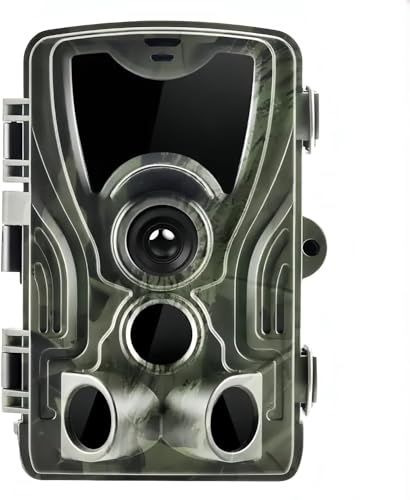 LMHOME Wildkamera 48MP 1296P H.264 Video Wildtierkamera mit Klarer 30M No Glow Infrarot, 0.1s Schnelle Trigger Nachtsicht Bewegungsmelder, 120° Erfassungswinkel, IP66