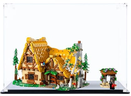 icuanuty Acrylic Display Case for Lego Disney Snow White and the Seven Dwarfs' Cottage 43242,76419,10359,21324,76295,75357,42198,72037,76323, Dust Protected Organize Display Box, 39x29x25cm(Only Box)