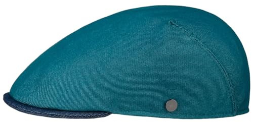 LIERYS Twotone Summer II Flatcap Schiebermütze Baumwollmix Herren Made in Italy Frühjahr Sommer Cap mit Stretchfutterband Petrol L (58-59 cm)