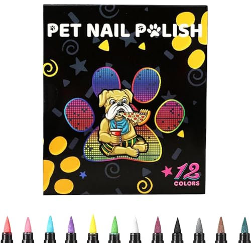 SVCEQZE Dog Nail Polish Pens - Soft Tip Dog Nail Polish Pens | 12 Colors Portable Nail Polish Pens, User Friendly Nail Polish for Horses, Rabbits, Cats