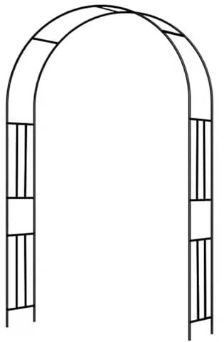 Vzhrvd Eisentorbogen, für Kletterrosen, Gartenlaubenbogen, Hochzeitszeremonienbogen, Gartenbogen, Metallgartenbogen, Gartenbogen für Den Außenbereich(Black,120cm/47.2in)