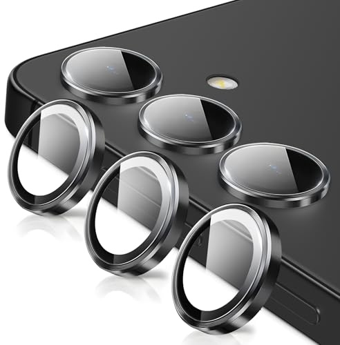 Oelrstfe Caméra Arrière Protection pour Samsung Galaxy S25 5G Verre Trempé,Protecteur Objectif Lentille,9H Dureté HD Définition Anti-Rayures Ultra Résistant D'objectif Lens Camera Protector,Noir
