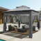YU YUSING Tonnelle de Jardin Extérieure 3x3m avec Moustiquaires 360°, Pop up Barnum Pliant avec Toit Ventilé, Pergola Imperméable Anti UV 50+ Respirable, Tente de Réception, Camping, Festival, Gris