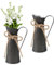 UOCAI 2 Stück Blumenvase, Milchkanne aus Metall Vase, Landhausstil Deko, Rustikale Deko, Retro Shabby Chic Vintage Eisen Blumentopf für Hochzeitsdeko Garten Tischdeko Wohnzimmer Balkon Küchendeko