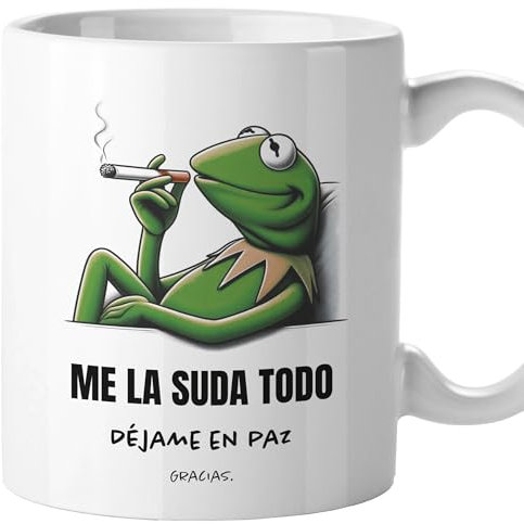 Tazas originales, Taza divertida con frases y mensaje gracioso, Detalles para compañeras de trabajo, Amigo invisible, Funny mug, Cerámica 330 mL (Me la suda)