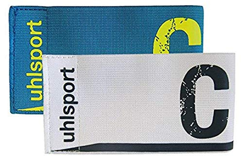uhlsport Erwachsene Spielführerarmbinde Kapitänsbinde, Cyan, weiß, Senior