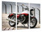 Quadro Su Legno, Moto rossa, lago, motociclista, Guzzi, 97 x 62cm, Stampa in qualita fotografica. Ref. 26694