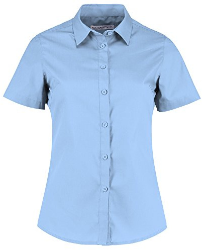 Kustom Kit Womens/Ladies Short Sleeve Poplin Shirt (10) (Light Blue)
