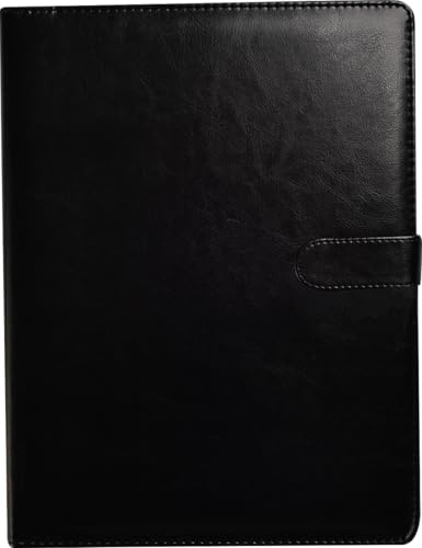 A4 Portfolio-Hülle, Executive Business Dokumenten-Organizer mit Klemmbrett und Block, Kartenhalter für Schule, Büro, Konferenz (schwarz)