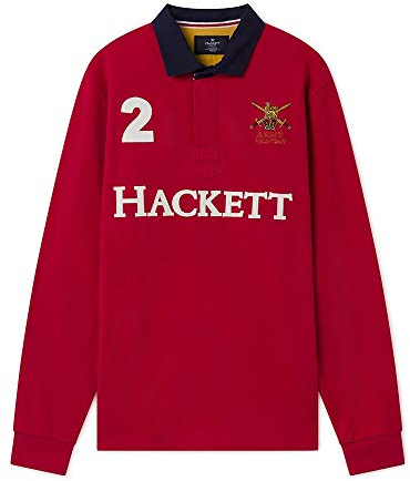 Hackett London Herren Poloshirt Army Rugby, Rot (Red 255), XXX-Large (Herstellergröße: 3XL)