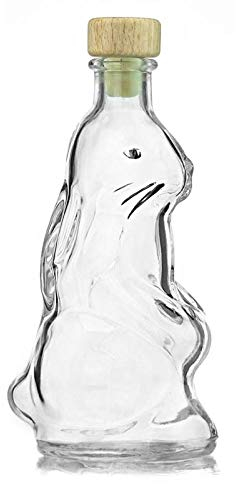 LikörFactory Glasflasche Osterhase 0,2 l | Flasche für Ostern | Hase, Kaninchen | Hasenflasche | Osterhasenflasche, Kaninchenflasche 200 ml | Ostergeschenk (1)