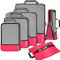 Eono Komprimierbaren Packwürfeln zur Organisation Ihres Reisegepäcks, Compression Packing Cube, Packtaschen Set & Gepäck Organizer für Rucksack & Koffer - Fuchsie, 6-teilig