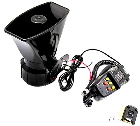 YIYIDA Autohupe Auto Sirene Horn Autohupe Horn Autohupe mit Mikrofon PA-System Notschallverstärker lauter elektrischer Hornton kann für jeden 12V Polizeiwagen LKW Van SUV usw. verwendet werden.