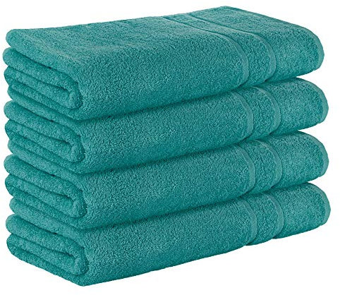 StickandShine 4er SET Premium Frottee Saunatuch 80x200 cm in petrol in 500g/m² aus 100% Baumwolle