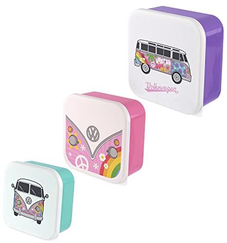 Puckator 3 x Lunchboxen, Volkswagen – Van Bus Kombi VW T1 Summer Love M/L/XL
