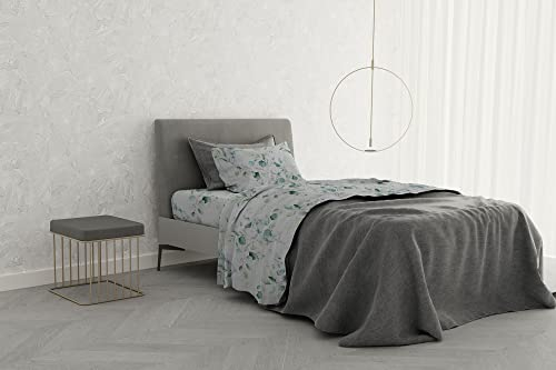 Italian Bed Linen MB Home Basic “Dafne” Bettwäsche-Set, Ivy, Einzelbett