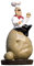LOVIVER Harz Chef Figur Europäische Statue Modell Restaurant Kochen Küche Shop Dekoration Sammlerstück Kunst Geschenk, Auf der Kartoffel sitzen Pot