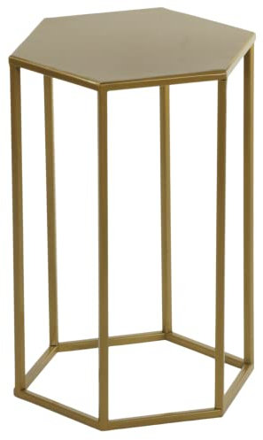 Blumenständer Plant Stand Base Aus Metall Hexagon Modernes Loft Industriell Geschenk (40 cm, Gold)