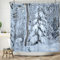 Bovlleetd 180x180cm Winter Schnee Duschvorhang Winter Wald Schneit Duschvorhänge Weihnachten Badezimmer Dekorativer Vorhang Wasserdichter Badevorhang mit Haken Langlebig