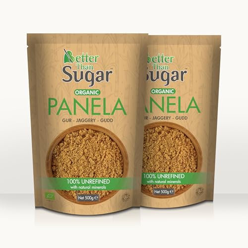 Better Than Sugar | Pack of 2 (500g) Panela Brown – Contains Natural Minerals, Organic Jaggery, Unrefined Whole Cane Juice, Suitable for Vegans, GMO Free