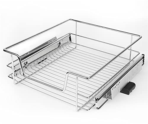 MINGYI Lot de 1 DIY Tiroir Coulissant Cuisine, Panier Coulissant avec Rails Complète, Panier de Rangement Coulissant sous évier, pour Largeur de l'armoire 45 cm