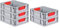 PROREGAL SuperSparSet 5x Eurobox NextGen Color | HxBxT 12x30x40cm | 11 Liter | Griffe rot geschlossen | Glatter Boden | Eurobehälter, Transportbox, Transportbehälter, Stapelbehälter