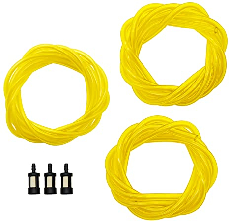 1 Lot 3 Durite Essence Avec Filtre Essence(2 x 3.5mm,2.5 x 5mm,3 x 5.5mm) PVC De Qualité Pour Nettoyeurs Haute Pression Tronçonneuse Coupe-herbes Et Debroussailleuse Et Certaines Machines À Gaz