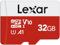 Lexar 32GB Micro SD Card E Series, microSDHC UHS-I Flash Memory Card with Adapter - Up to 100MB/s, A1, U1, Class10, V10, High Speed TF Card