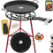 COMBOI Paellero gas butano 60 cm, Kit Quemador paelleras esmaltadas de 70 cm + 42 cm, Regulador de gas, Manguera, Soporte Patas reforzadas, nivel, delantal, Libro de Recetas digital