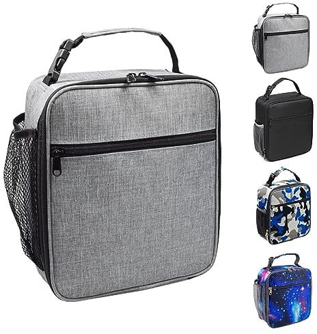 Magcubic Lunch Bag Kids 6.5 L Lunch Box Leakproof Portable Packed Lunch Box for Kids Boys Men for School Camping Hiking Outdoor Beach Picnic (Grey, 6.5L)