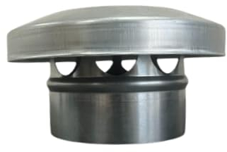 Baumeister.tech Regenhaube aus Tinanzink Schornsteinabdeckung Dachentlüfter Entlüftungshaube Schornsteinschutz (80 mm)