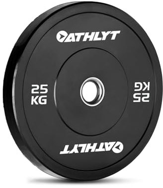 Athlyt Black Bumper Plates, 25kg, Single