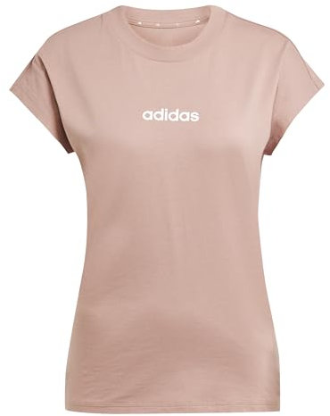 adidas Damen Essentials LINEAR Cotton T-Shirt, warm Clay/White, XL