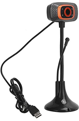 Plyisty Webcam, Fotocamera per Computer, Webcam USB per PC con Luce di Riempimento, Microfono Esterno, 640 X 480 Pixel, Rotazione di 360 Gradi, Fotocamera Web Video Professionale per